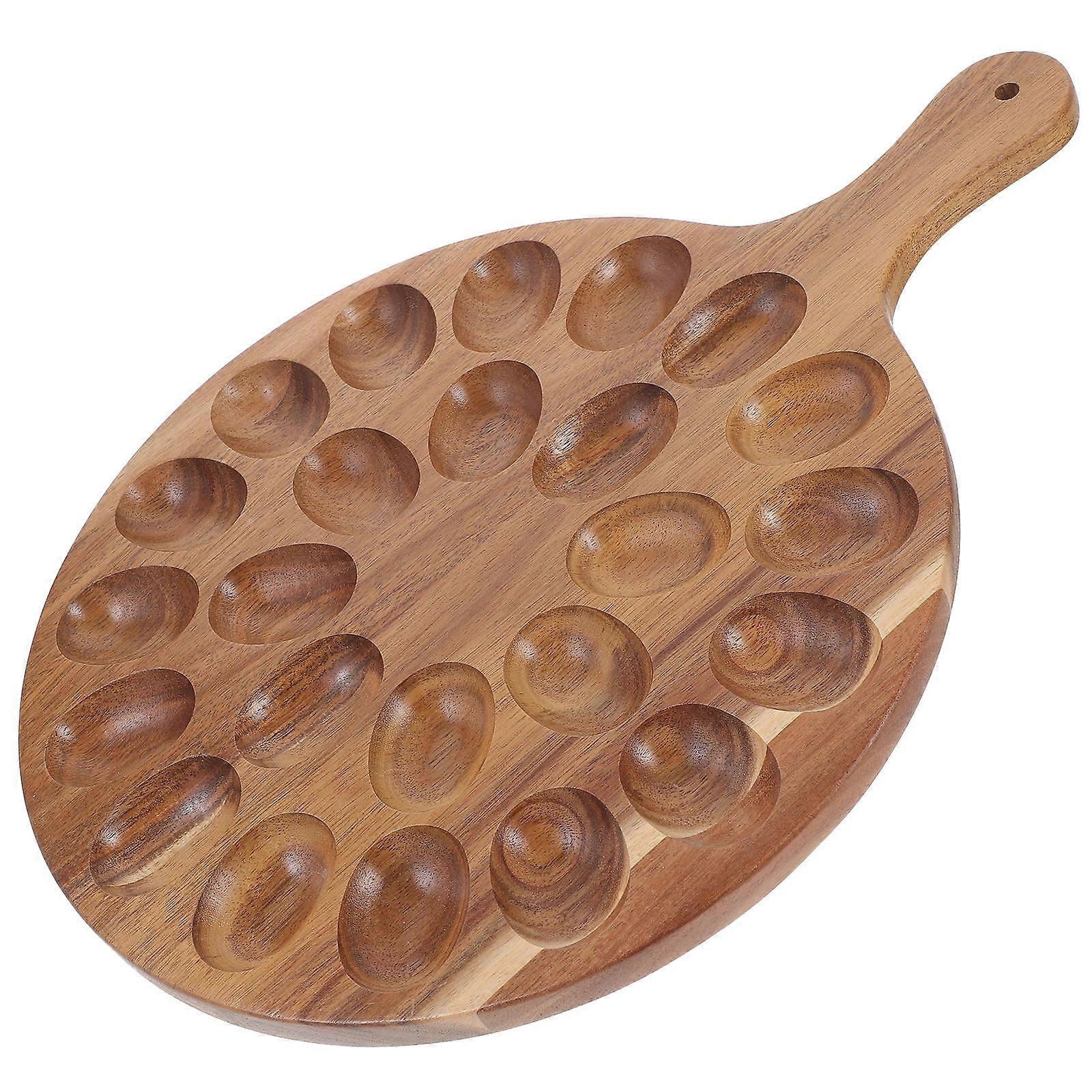 Deviled Egg Platter Deviled Egg Tray Catering Platter Eggs Serving Tray with Handle