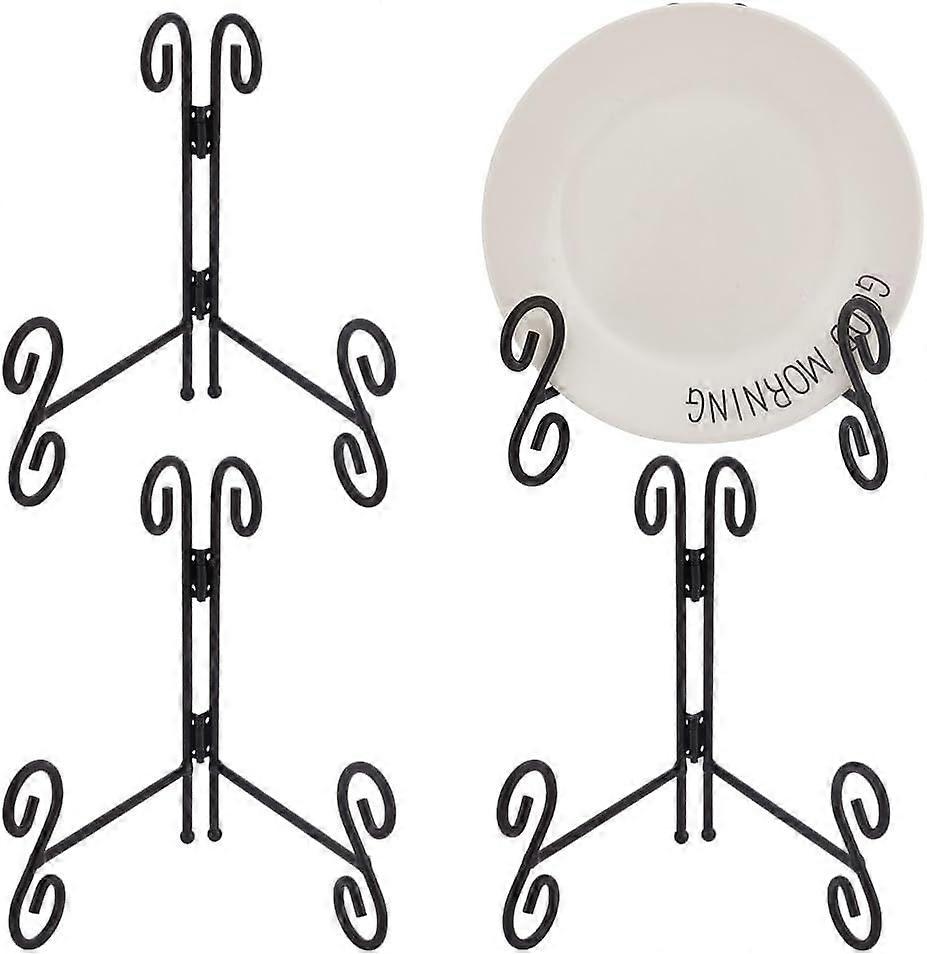 8 Inch Plate Stand Iron Easels Display Stand Metal Plate Holder Frame and Artworks Easel Tabletop Art Rack for Picture Frame Decorative Plates Book Re