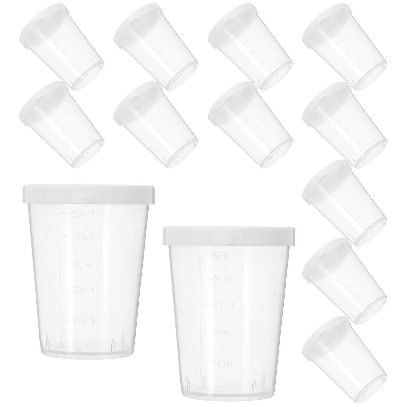 Plastic Measuring Cup with Lid for Sample Collection 20Pcs Graduated Cups