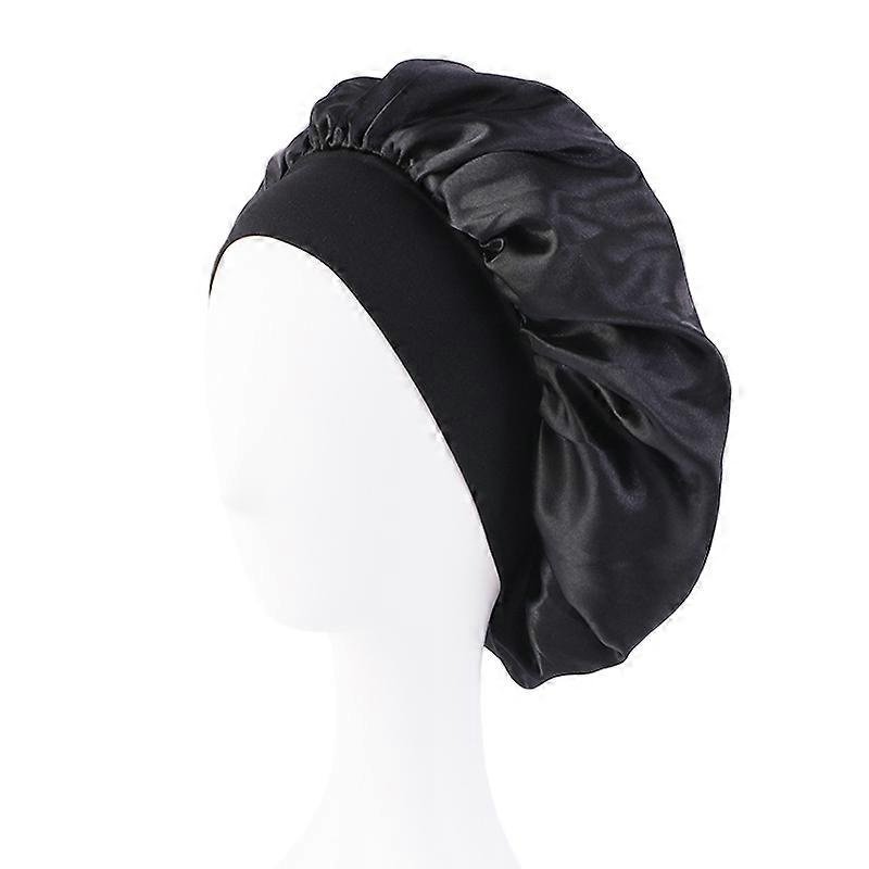 Bonnet de nuit en Satin �� large bord, Bonnet soyeux, enveloppe de cheveux pour dormir, avec bande ��lastique souple, outil d'emballage des ch