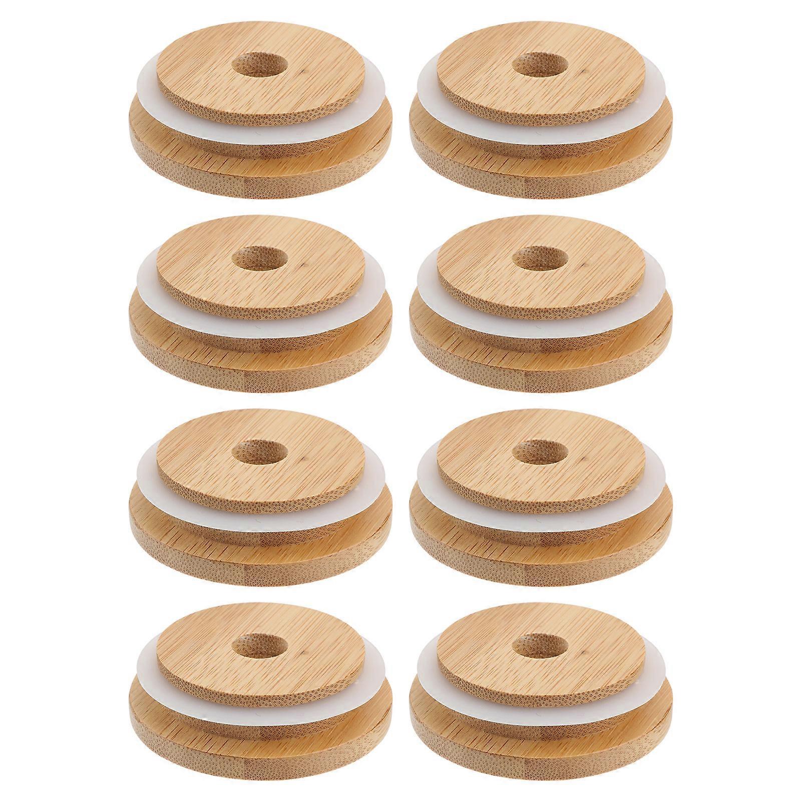 Certified Bamboo Cover Jar Lid Kitchen Sealing 24Pcs