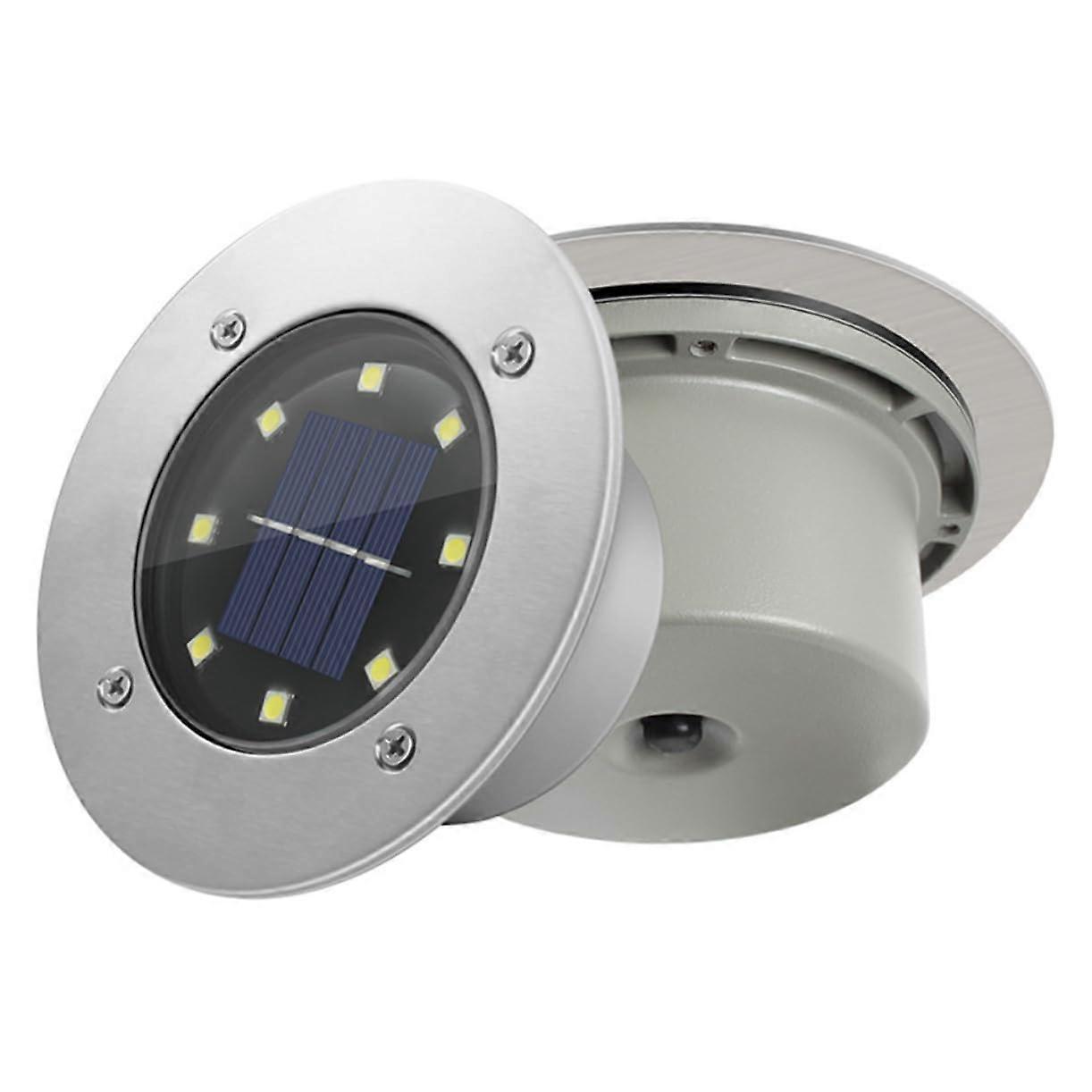 Outdoor Solar Garden Lights with Automatic Day Night Sensor, Waterproof LED Solar Pathway Disk Lights