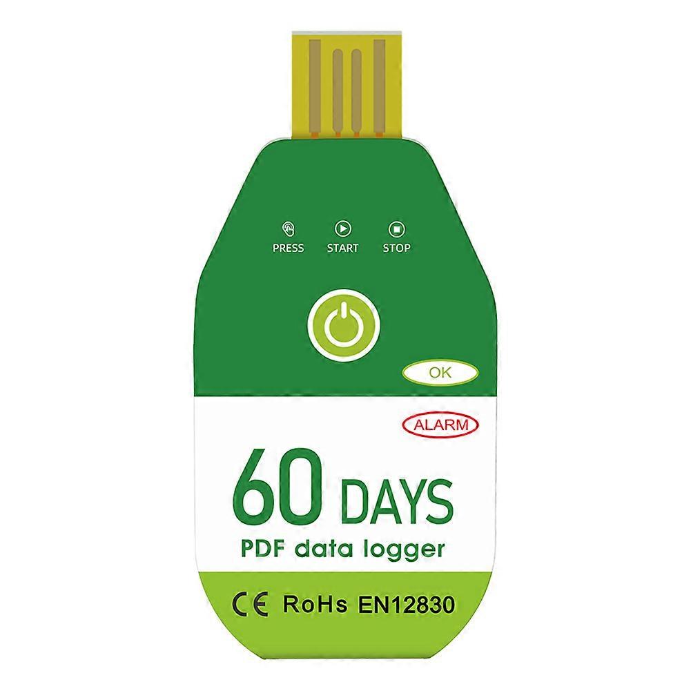 Portable Usb Temperature Data Logger With Alarm Range And Pdf Report For Food Storage And Medical Use