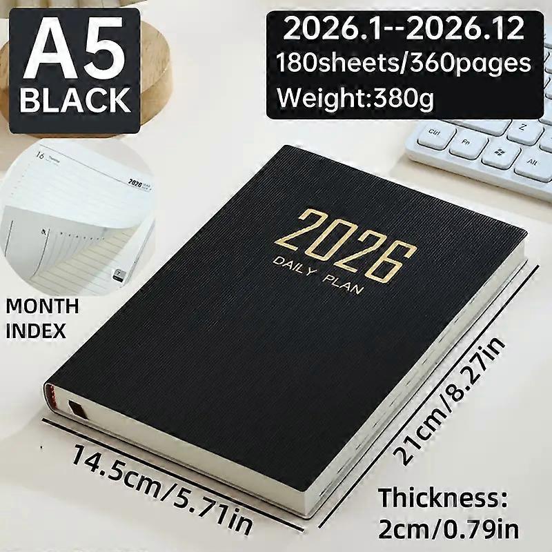 2026 New A5 Size Notebooks 365-Day Daily Schedule Book Diary 360 Sheets Notebook Agenda Notepad Writing Pads Office School