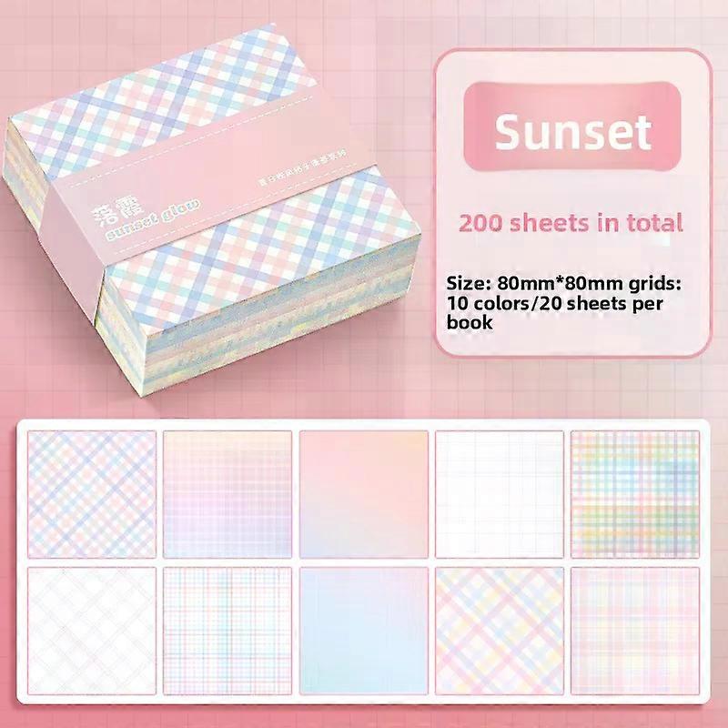 Simple Grid Square Notes Non-sticky Journal Diary Message Scrapbook Material Decorative Backing Paper Back To School  Memo Pad