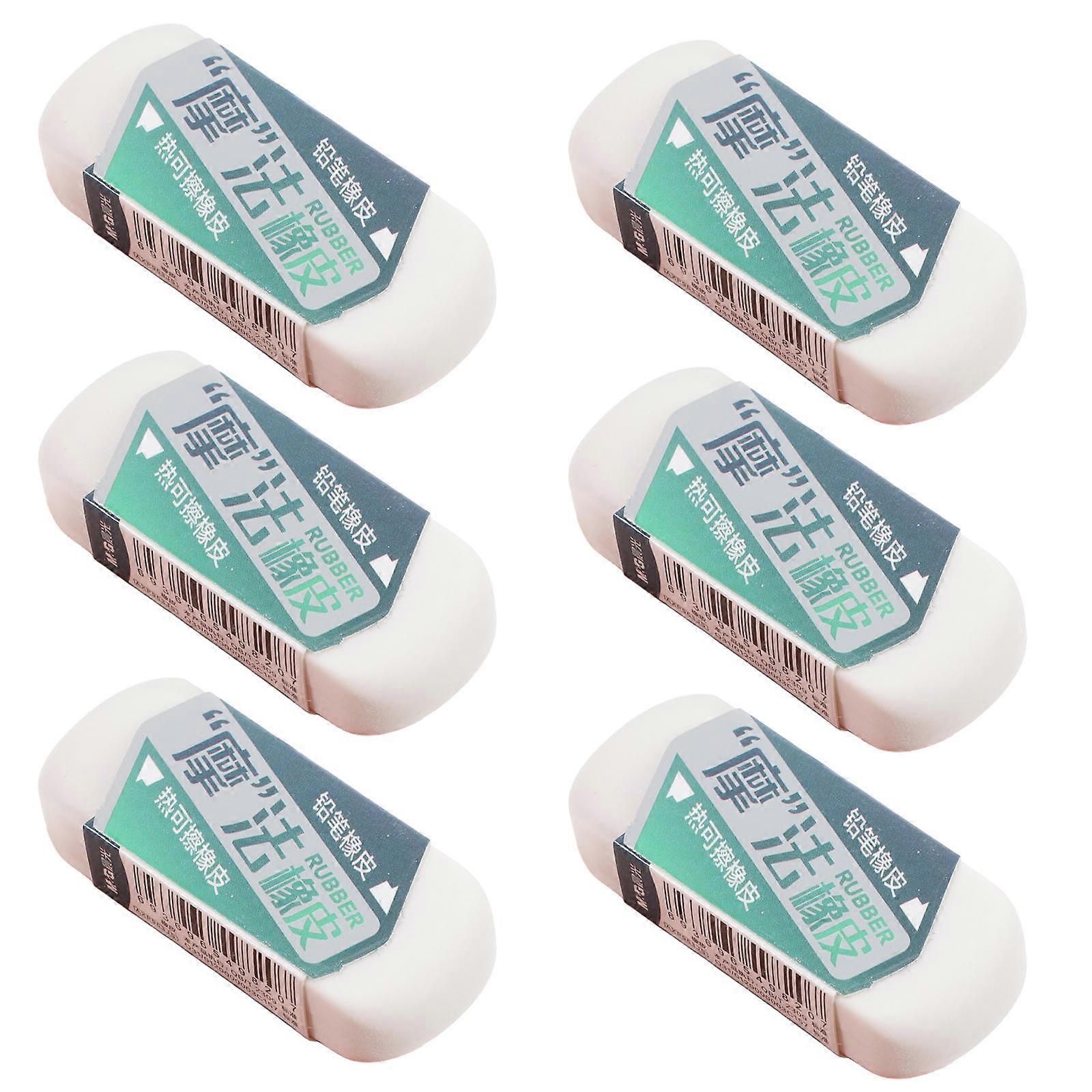 White Double Sided Erasers for Sketching and Drawing 6Pcs Pack
