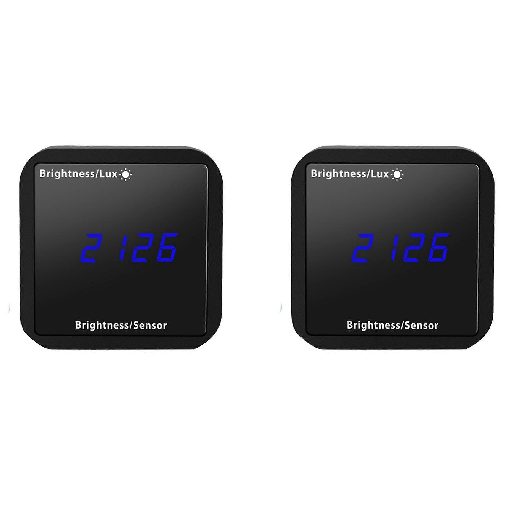 2X Tuya WIFI Light Sensor Brightness Detector with Temperature Humidity Detection Display Smart Home Security Linkage