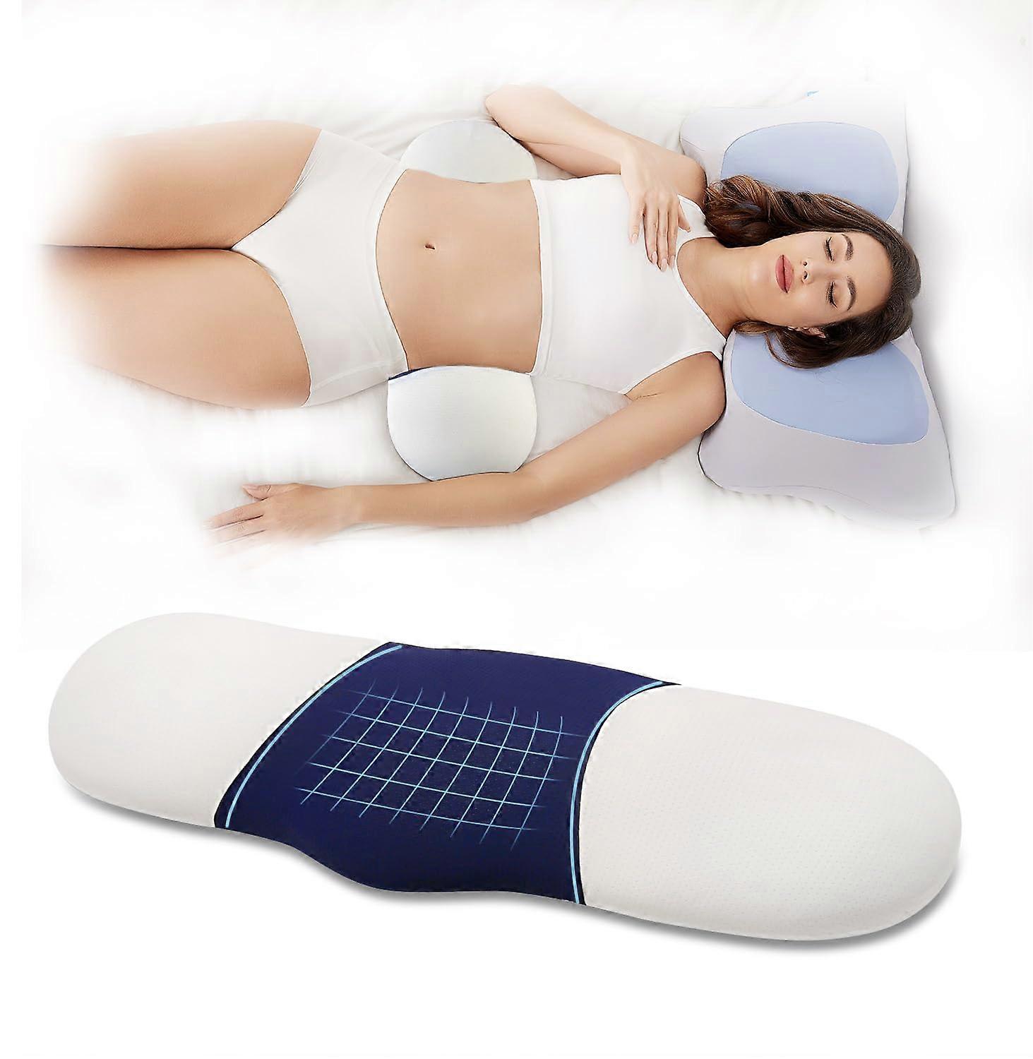 Lumbar Support Pillow with Cooling Breathable Fabric, Memory Foam Back Pillow for Sleeping