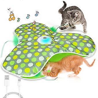 Smart Hide and Seek Electric Interactive Cat Toy Touch Activated Pet Playmat with Mouse Sound