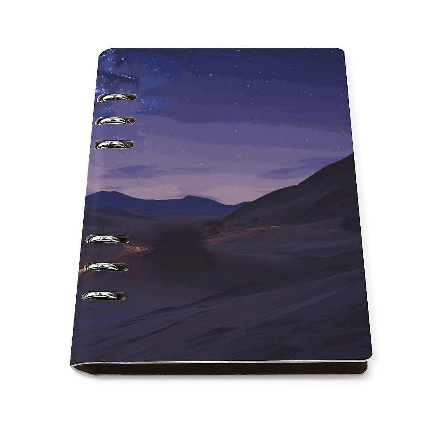 Night in The Desert Notebook Water Resistant Hardcover Note Book Refillable Notebook A5 Binder 6 Ring Planner Book Classic Business Journal