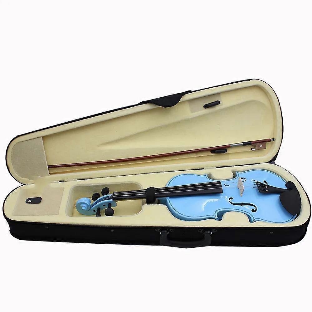 4/4 Beginners Violin Blue Maple Panel Violin Sets with Case/Bow/Strings/Tuner/Mute/Violin Bridges String Instrument Accessories