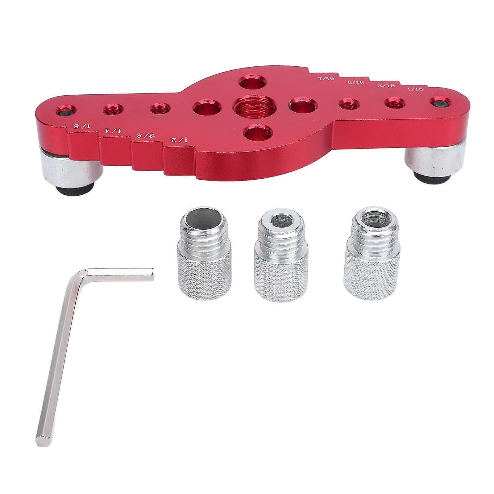 Adjustable Aluminum Alloy Dowel Jig Kit with Drill Bushings, SelfCentering for Precision Woodworking
