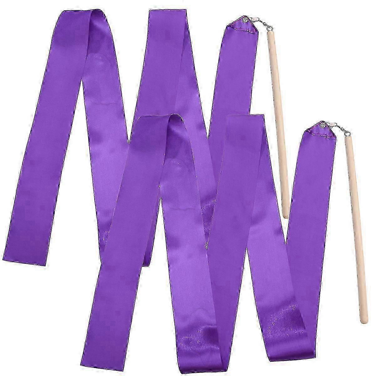 Ribbon Stick Kid Rhythmic Gymnastics Ribbons For Kids Children Purple Equipment 2pcs