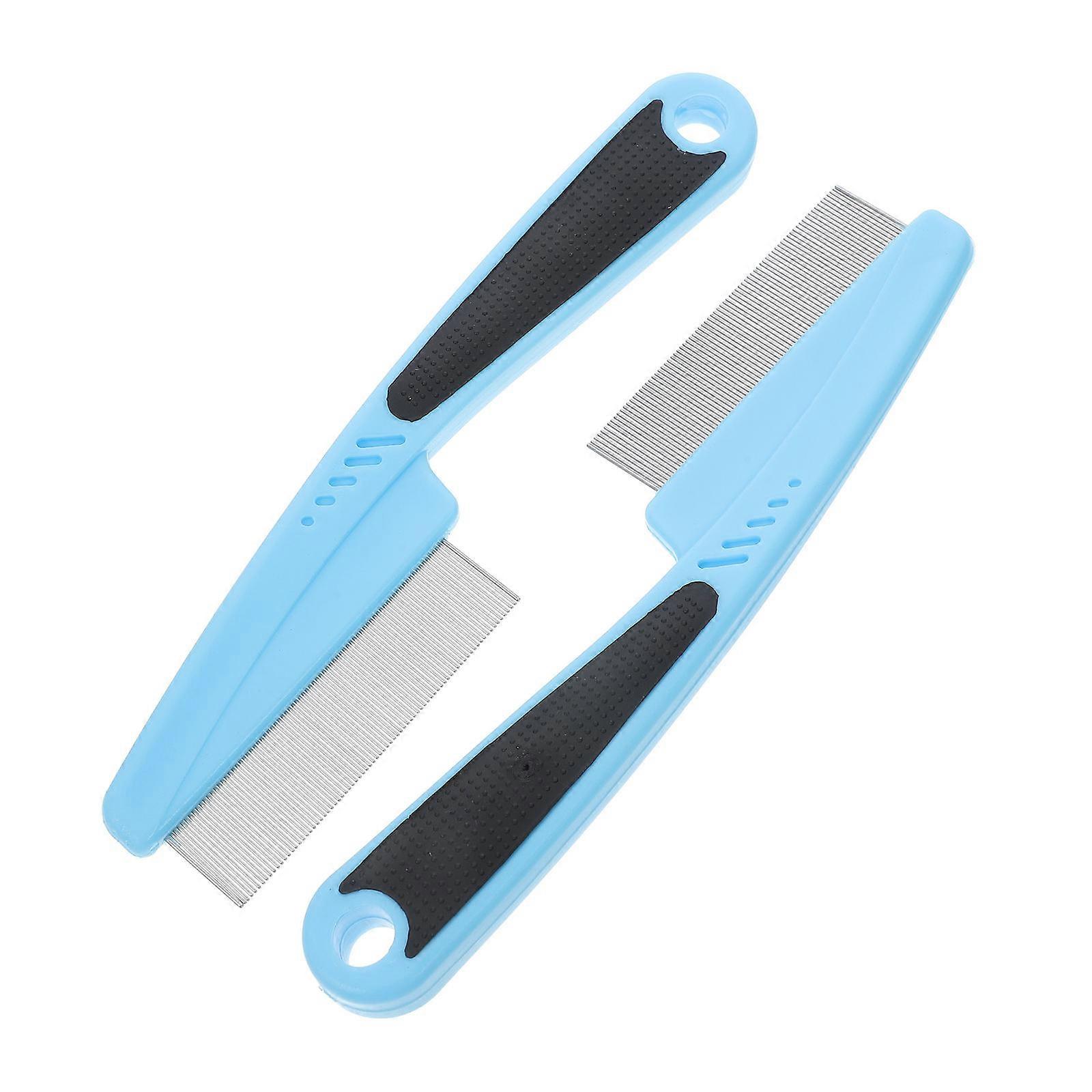 Combs For Dandruff Fine Tooth Comb Detangle Hair Remove Blue 2Pcs