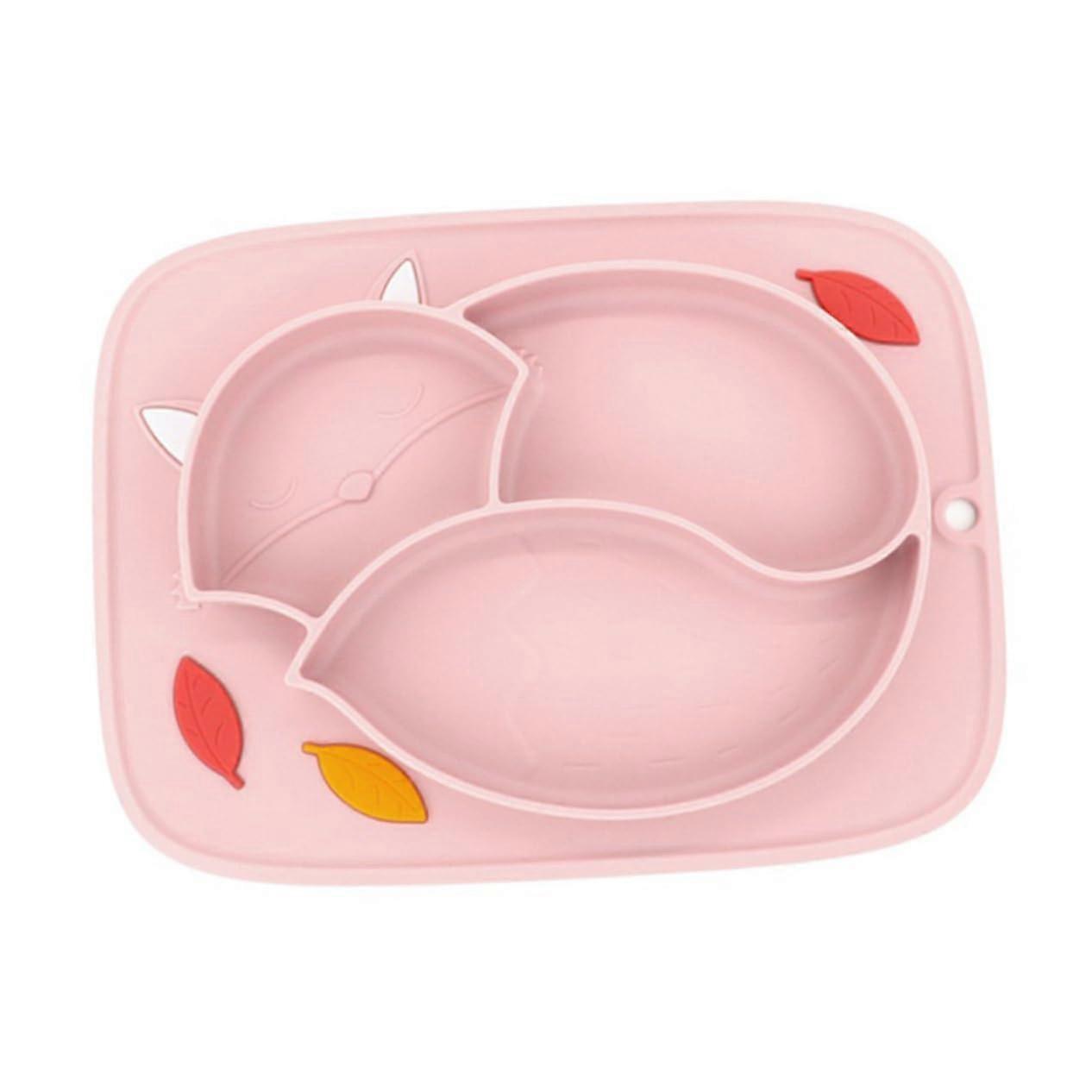 Silicone Suction Plate for Babies with Divided Grid Design, Non Slip Base, Dishwasher Safe