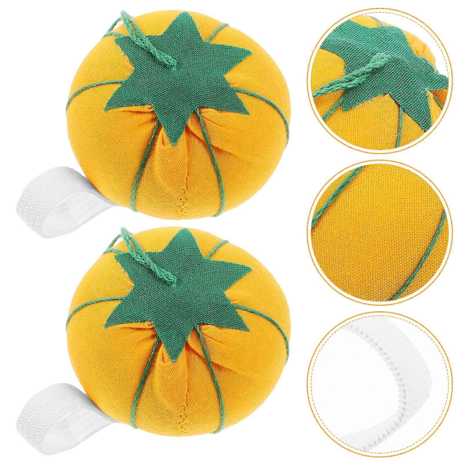Wrist Pin Cushion Pumpkin Shaped for Sewing 10Pcs