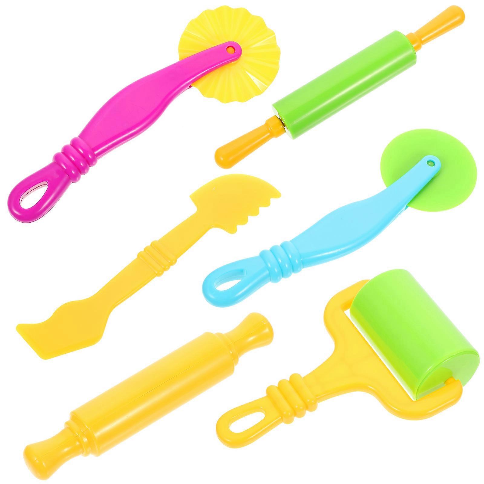 Creative Dough Mold Set Shaping Dough Tools for School Activities Abs Multi Color Use 6Pcs