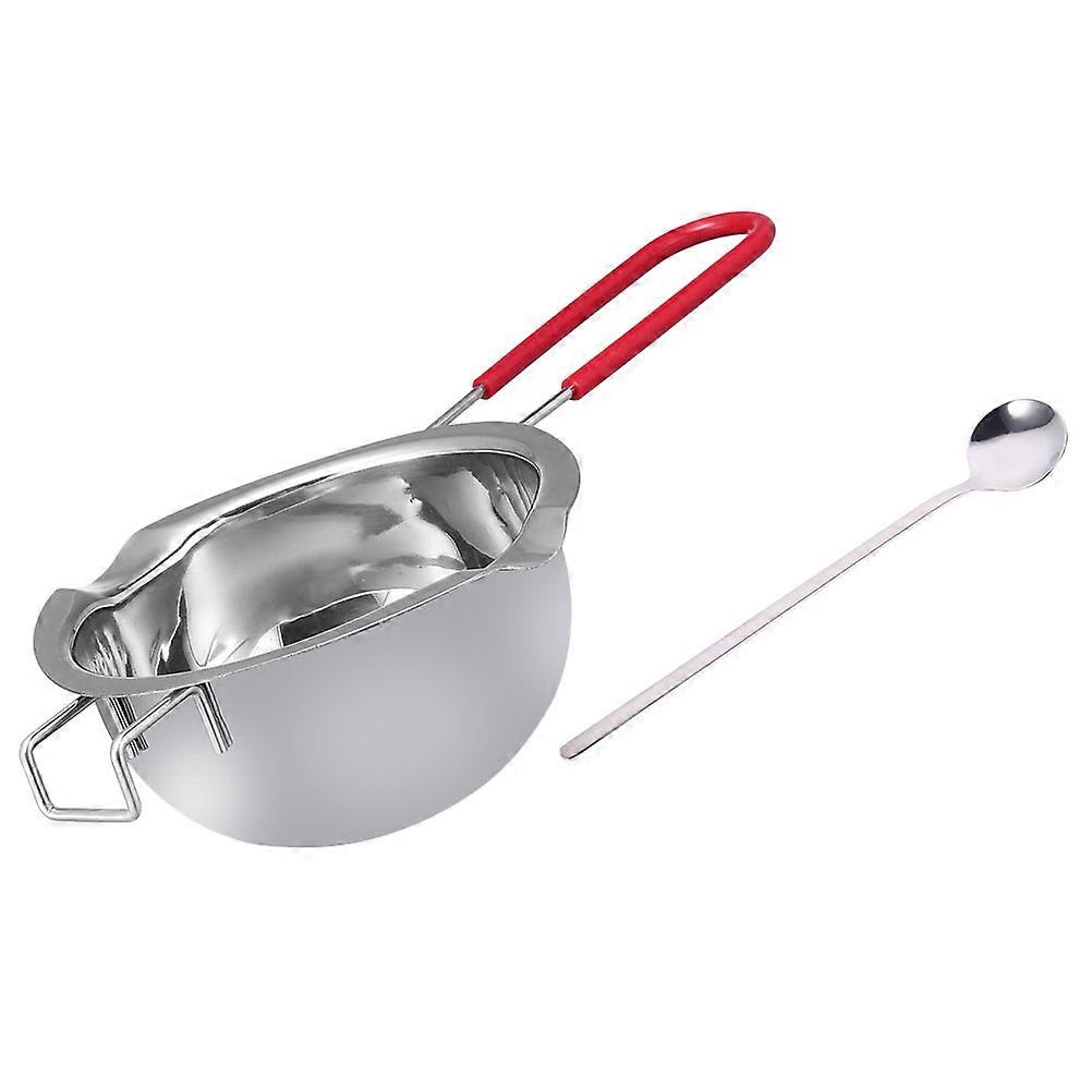 Silver Cheese Melting Pot with Mixing Spoon for Candle Heating 2Sets