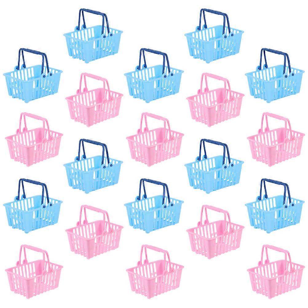 Mini Shopping Basket Tiny Basket for Storage 20Pcs Plastic Assorted Colors