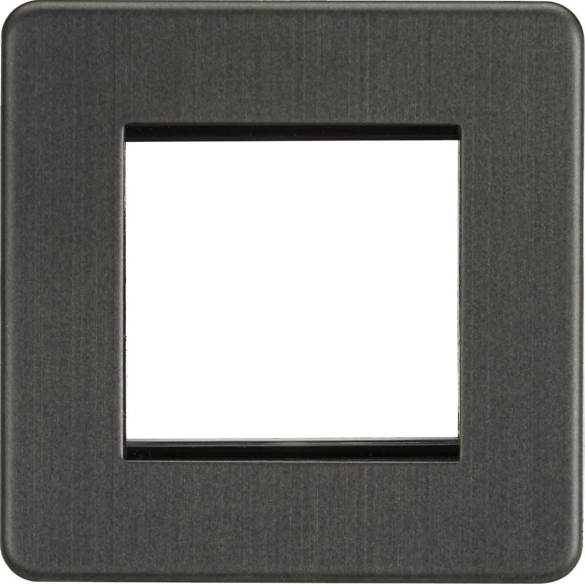 Screwless 2G Modular Faceplate - Smoked Bronze IP20