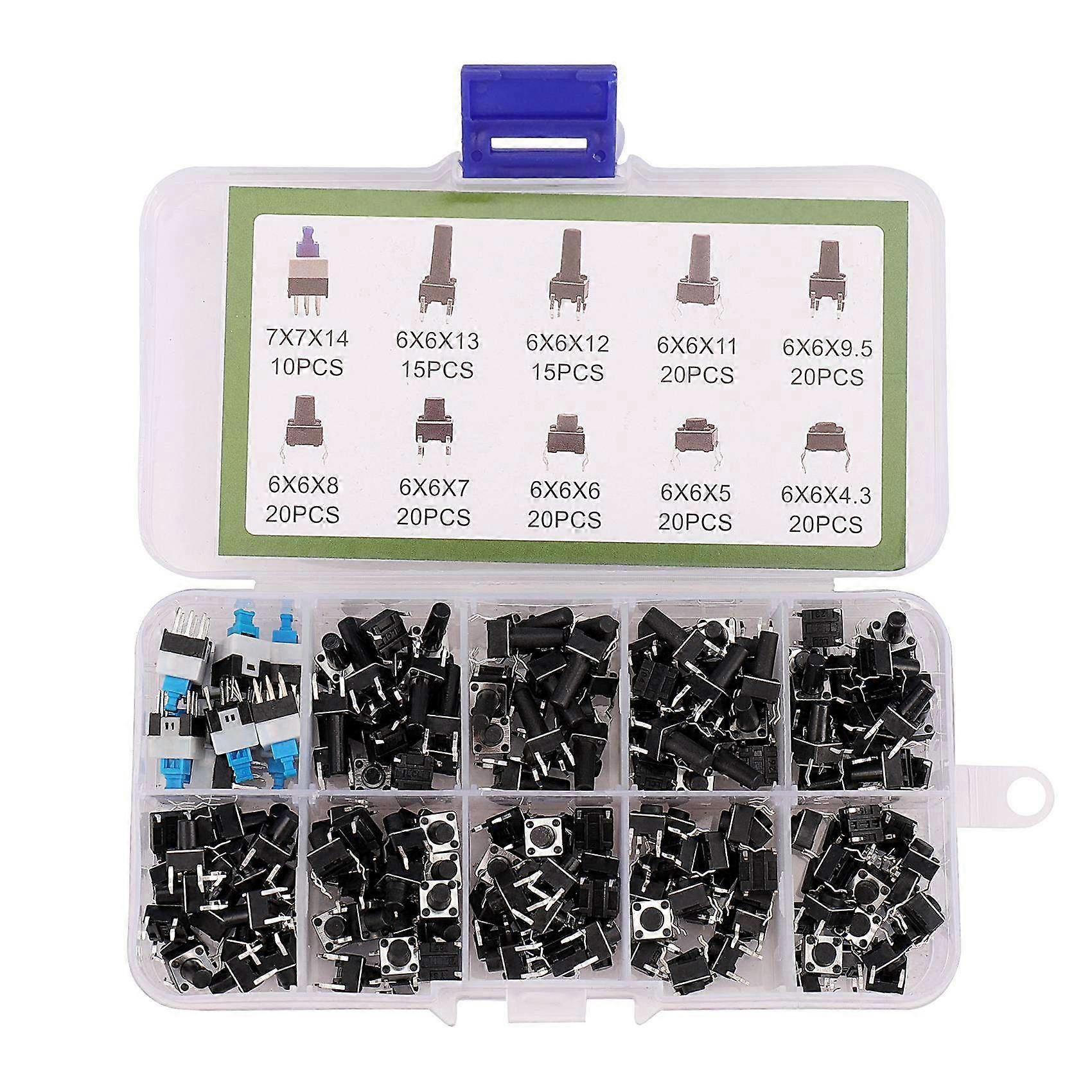 10 kinds Values 180PCS Tactile Push Button Switch micro-trigger Mini Momentary Tact Assortment