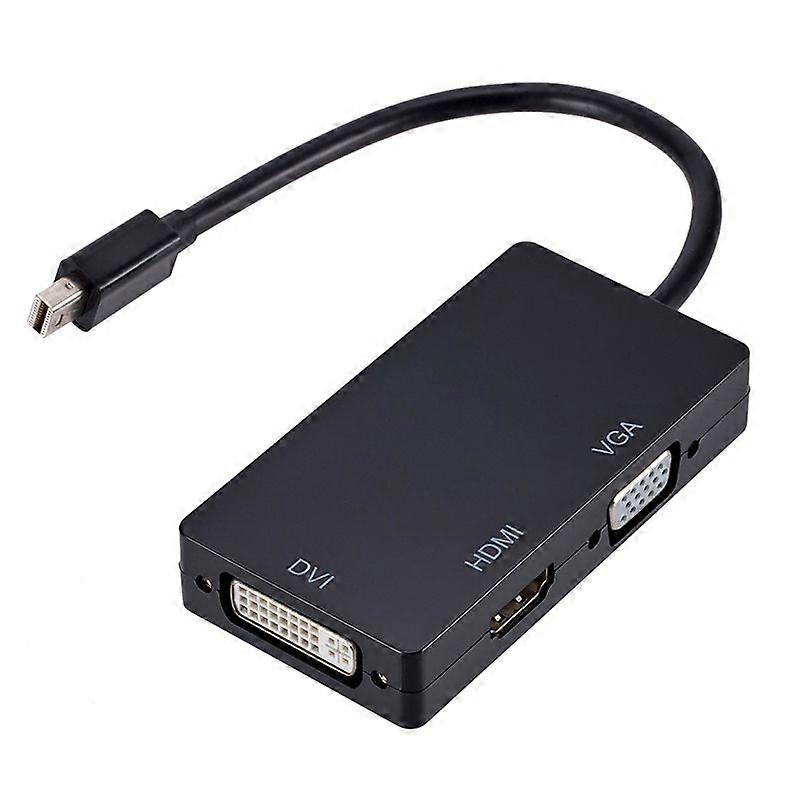 Mini DP to HDMI + DVI + VGA Rectangle Multi-function Converter, Length: 28cm