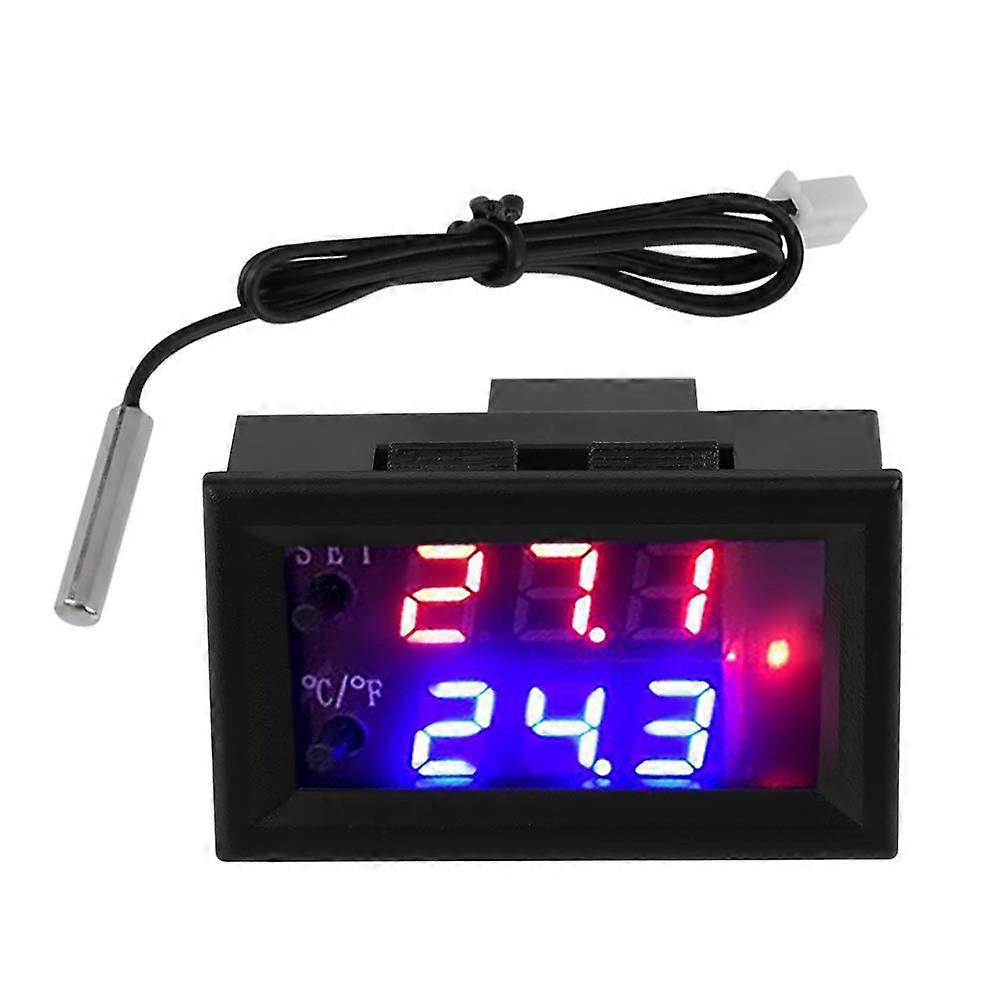 DC12V Digital Temperature Controller Thermostat with Sensor, Dual Modes,  Temp Protection for Hatching and Air Conditioning