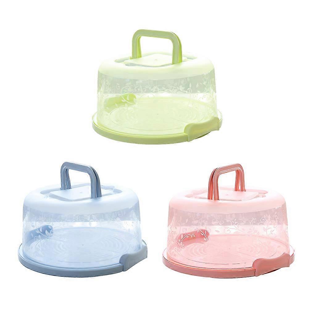 Round Cake Carrier with Handle for Birthday Wedding, Secure Buckle and Durable Base