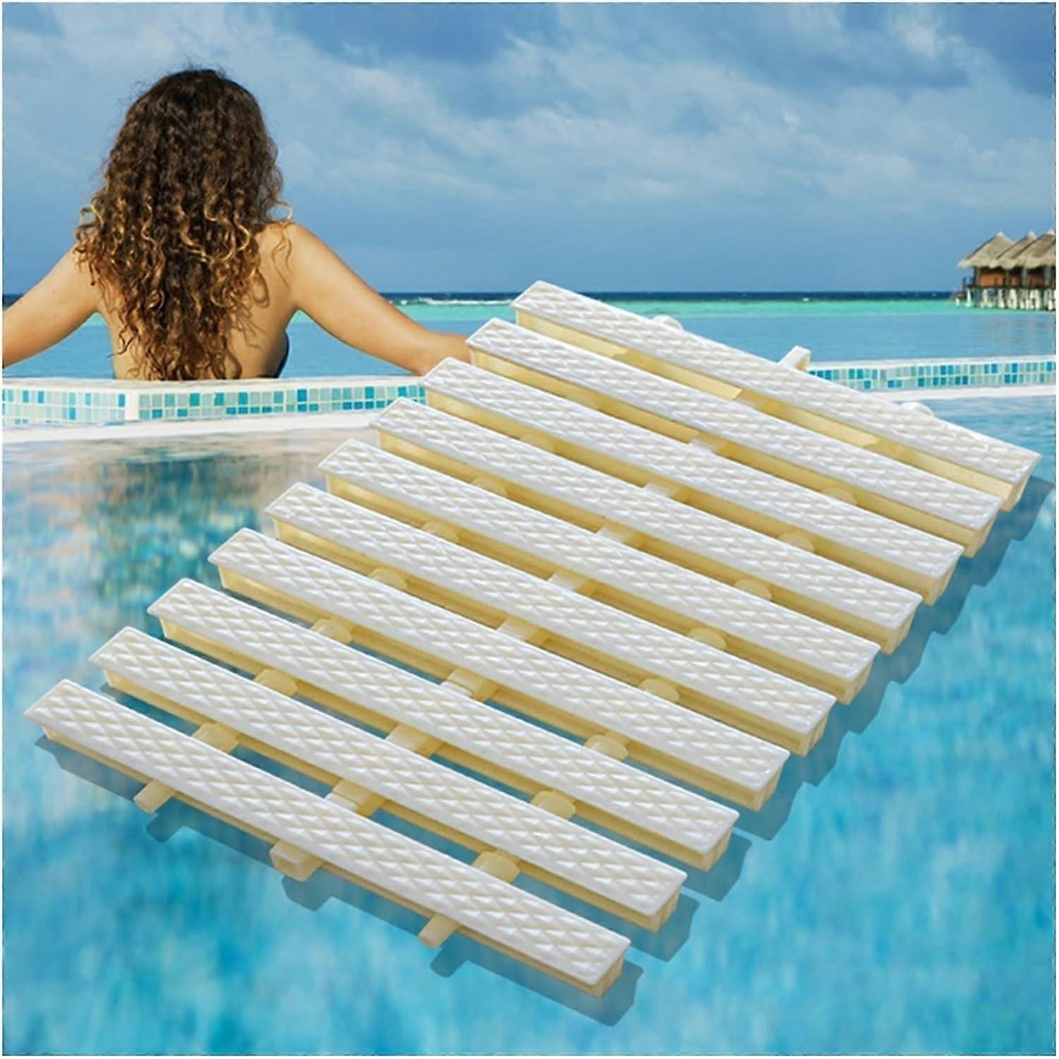 Swimming Pool Drain Grate 25x100cm AntiSlip Overflow Grille Interlocking ABS White