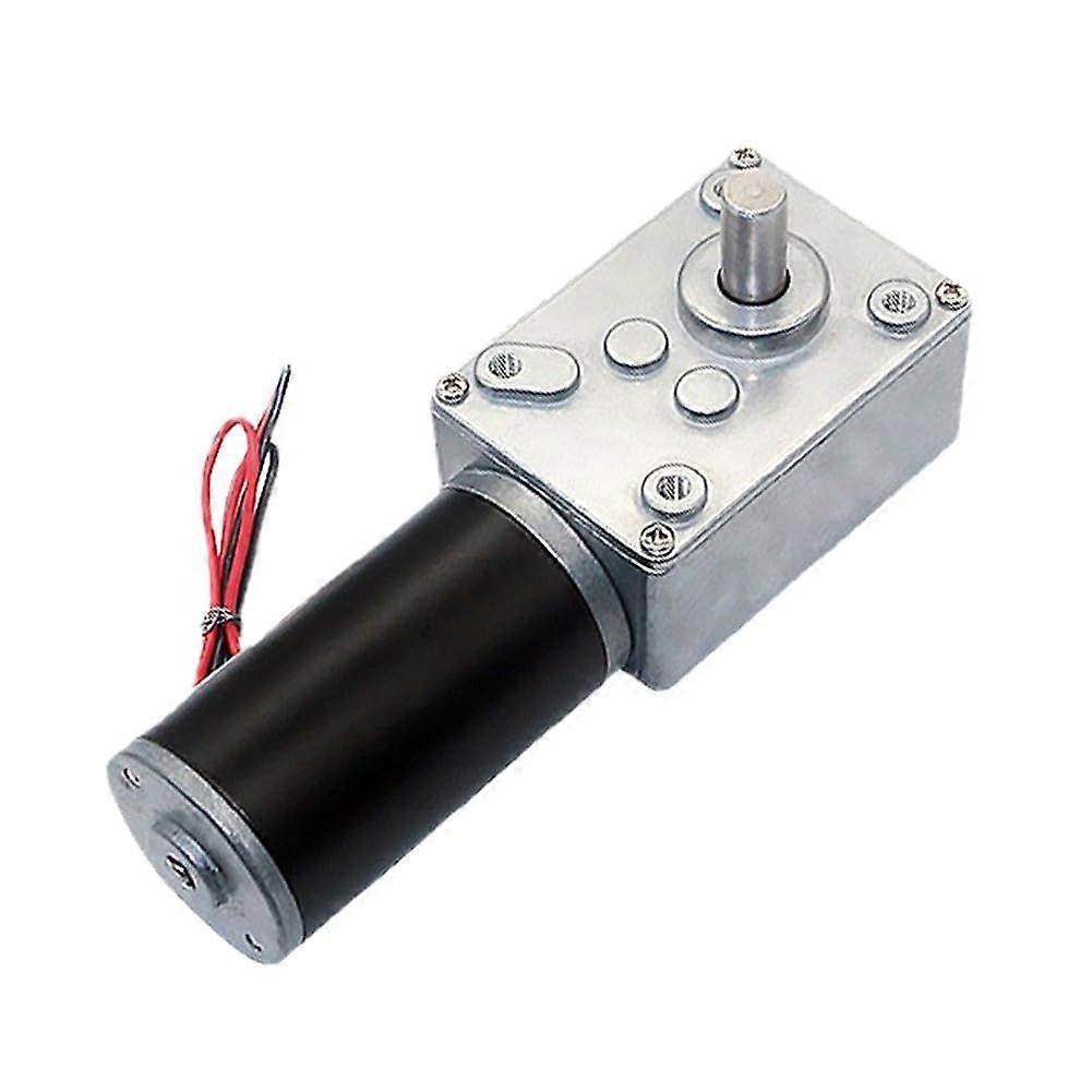 24V DC Worm Gear Motor with Encoder, SelfLocking Turbo Gearbox, Precise Speed Control 16RPM