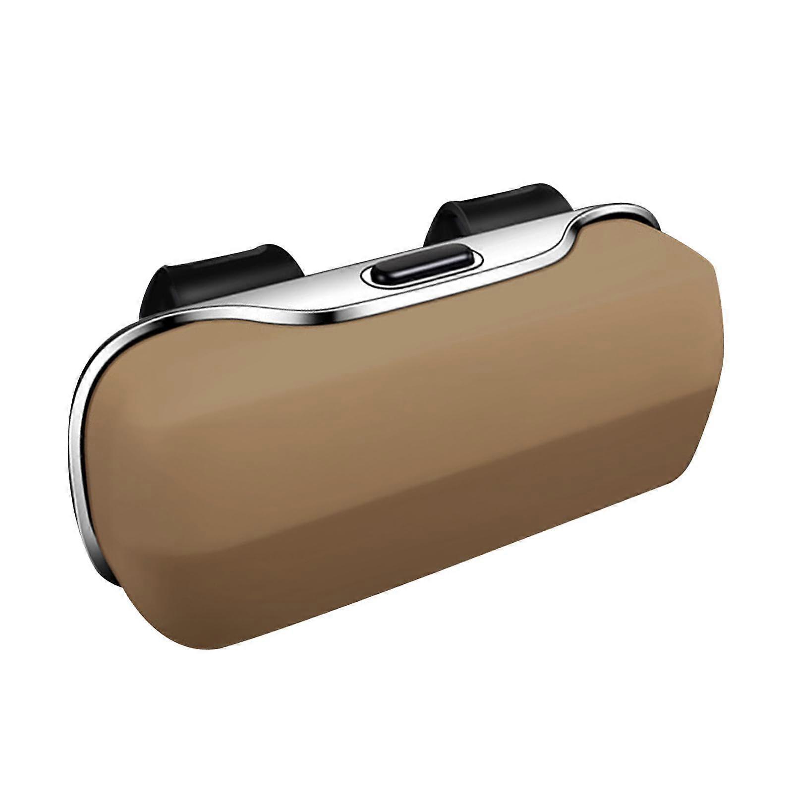 Car Sunglasses Holder with Secure Compact Storage, Universal Fit Visor Glasses Case, Beige