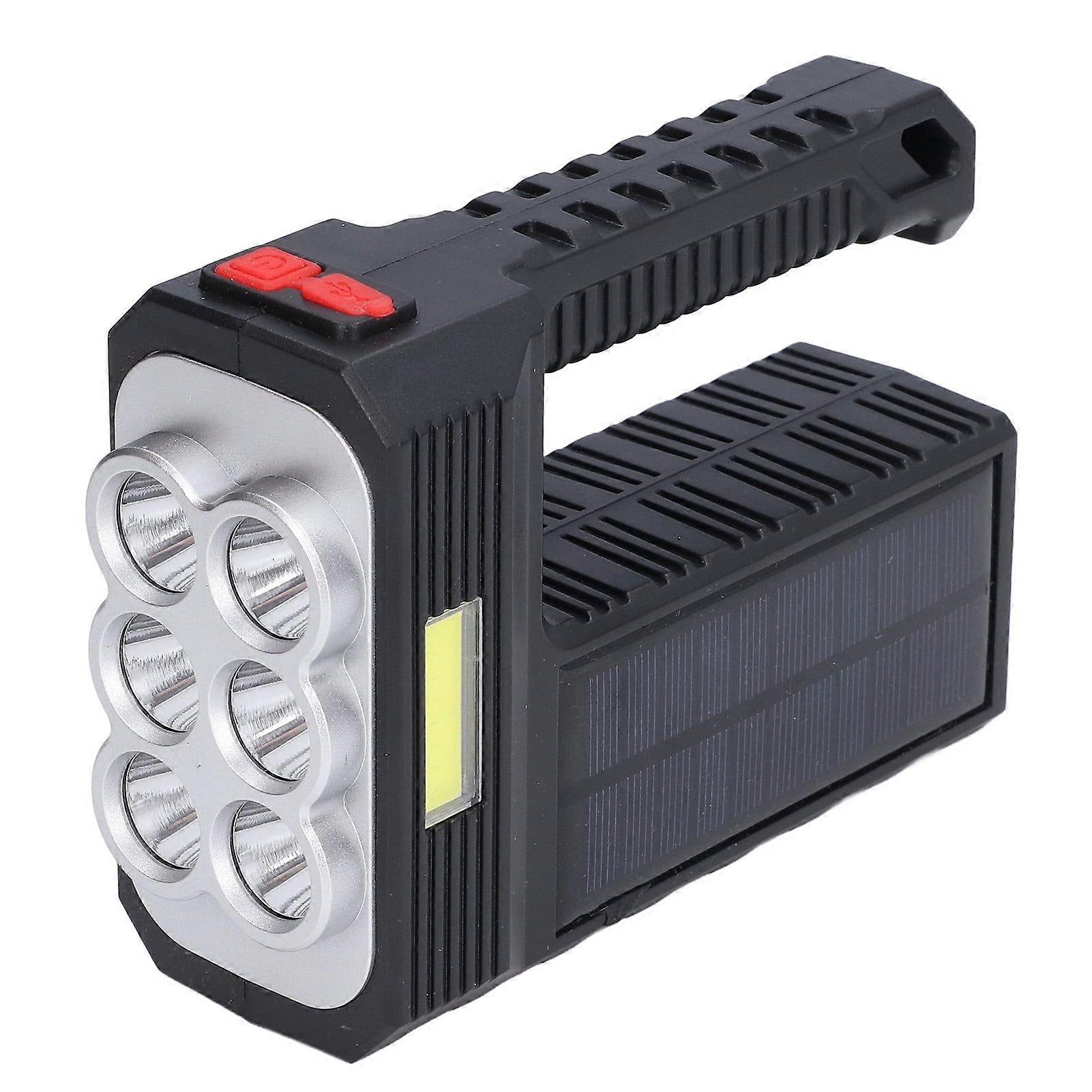 LED Solar Flashlight Multifunctional Emergency Hand Light 4 Mode Waterproof