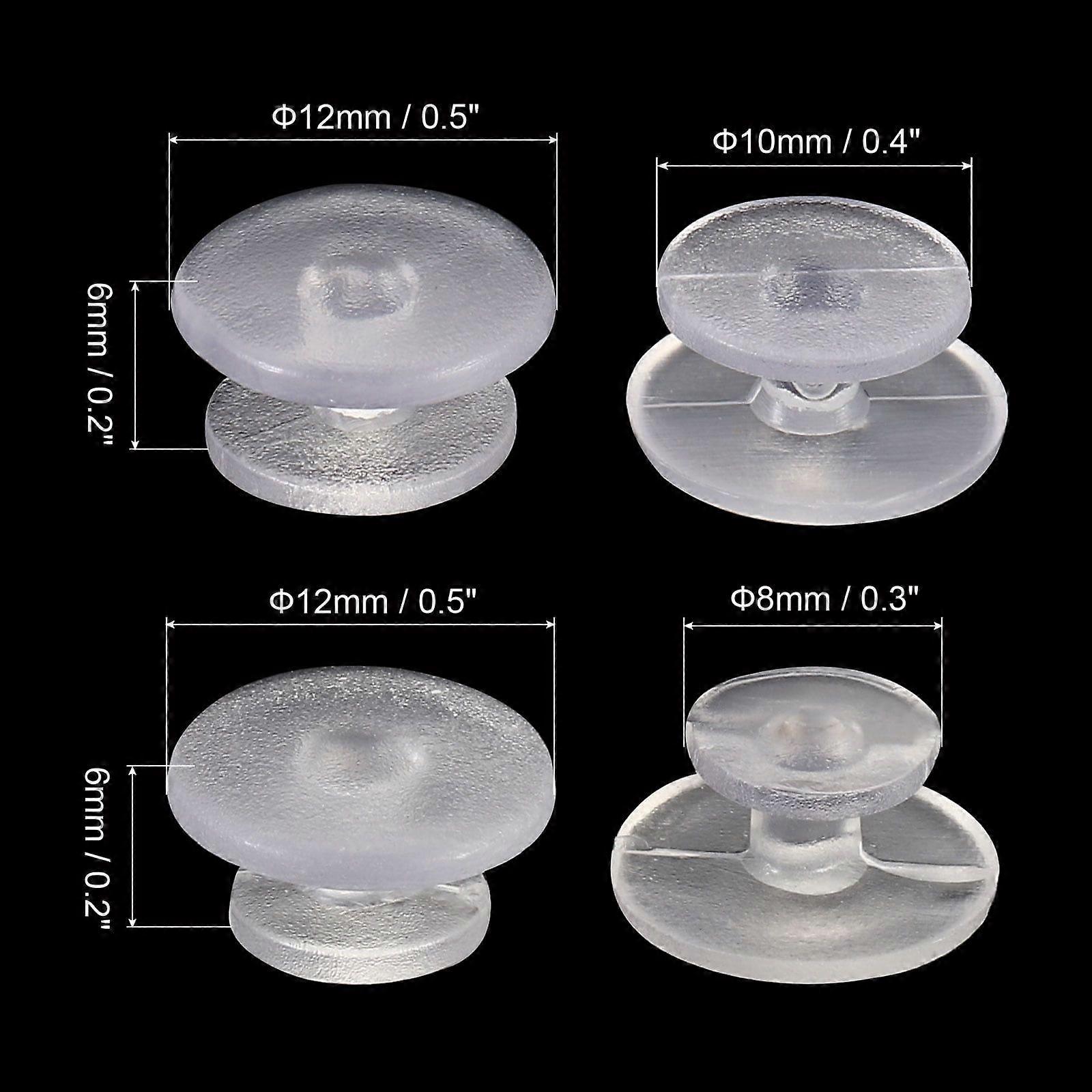 Plastic Button Charm, Combo Size Button Accessories Backs Charm, Clear 100 Pack