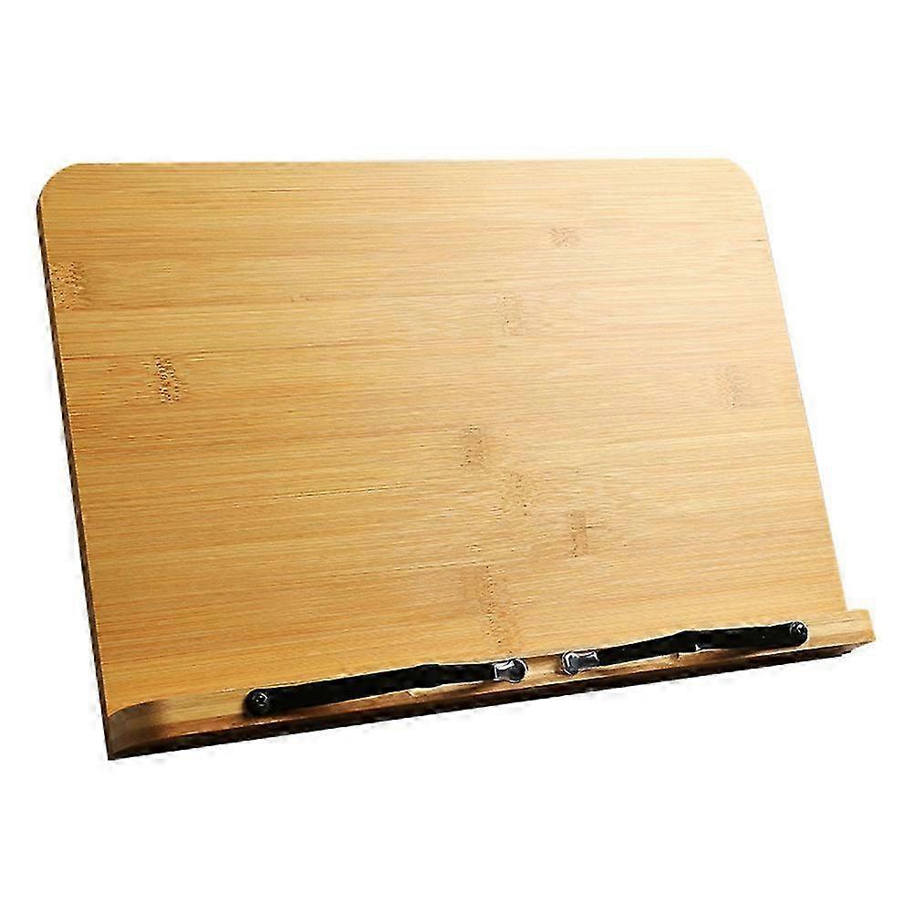 Wood Book Stand Adjustable Reading Rack with Folding Desktop Support