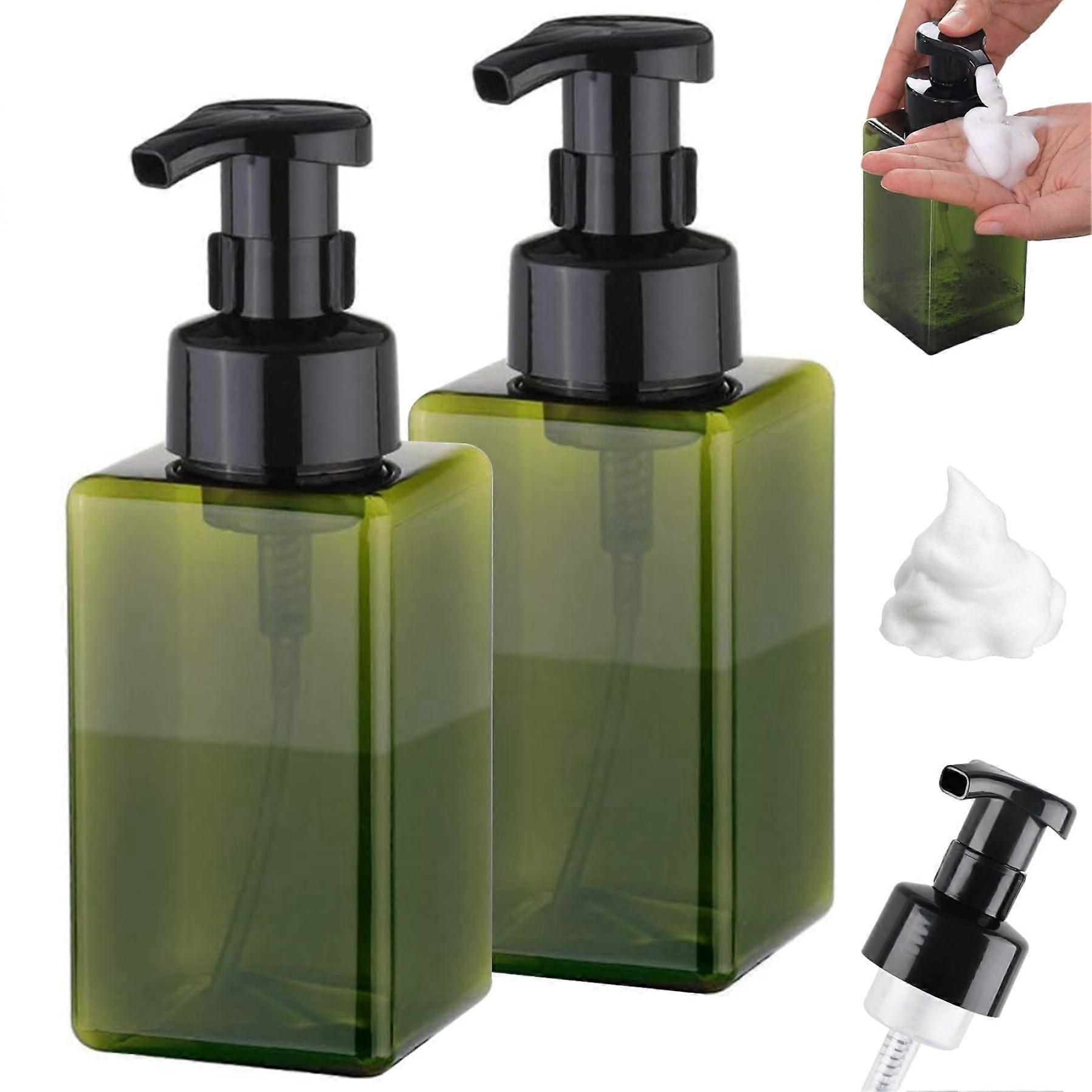 2Pcs 450ml Foaming Soap Dispenser Set with Efficient Pump, Refillable for Bathroom and Kitchen