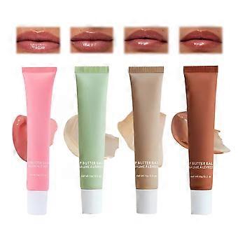 Tinted Lip Balm Set with Soft Silicone Brush, Deep Hydration, 4 Scents, GiftReady for Women