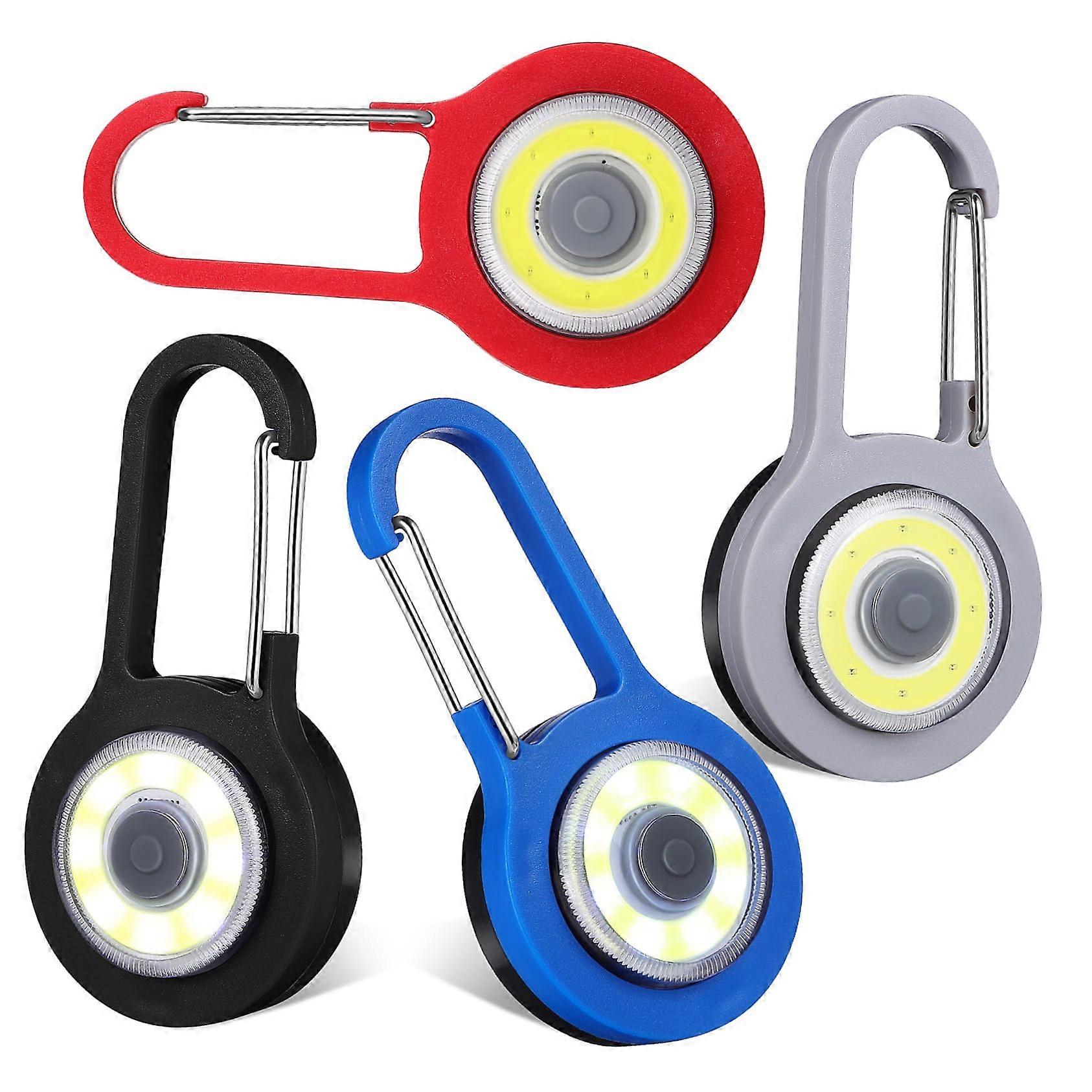 4pcs LED Keychain Flashlight Mini Torch with Adjustable Brightness for Camping Hiking Emergency