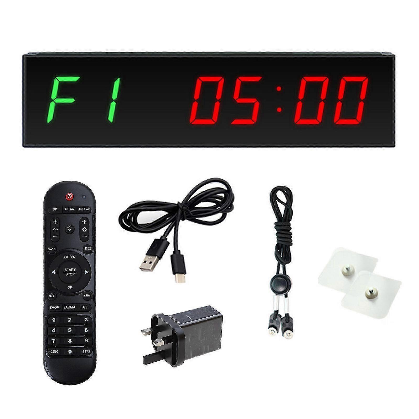 Fitness Timer Multi-mode Remote Control Rechargeable Portable Wall-mounted Training Clock