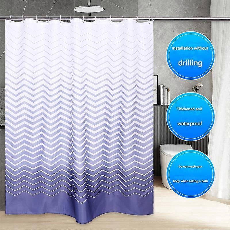 Shower Curtain, Thick Waterproof Gradient Polyester