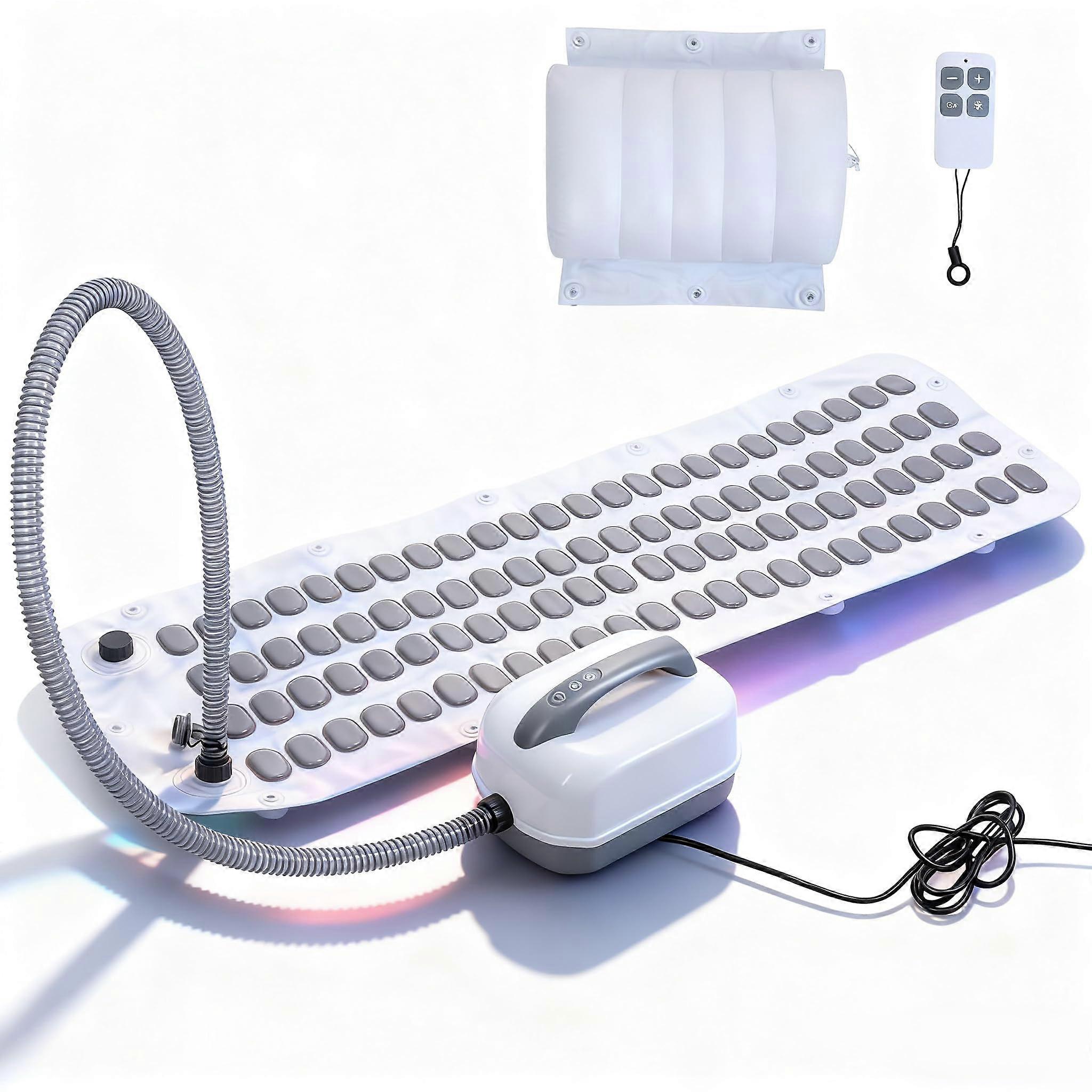 Spa Bath Mat with Remote, NonSlip Surface, 44.9 x 16.9 Inch Rectangular Panel, Adjustable Bubbles