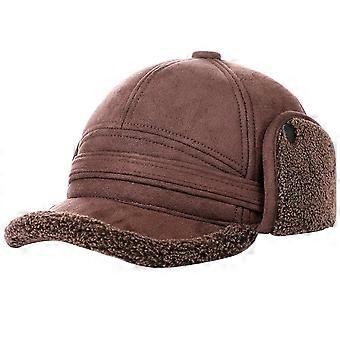 Winter Baseball Cap with Ear Muffs, Faux Fur Lined Warm Hat for Cold Weather Outdoor Sports