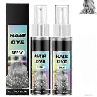 Temporary Silver Gray Hair Color Spray Dual Pack, Instant Silver Dye, Fast Drying Washable for Party