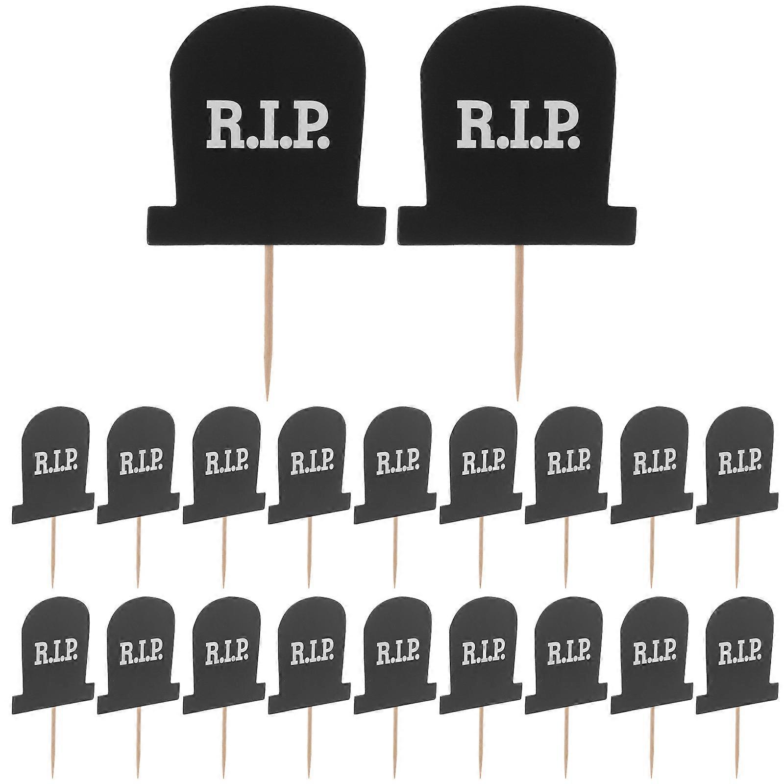Tombstone Cake Decorations Style Halloween Theme Eco-Friendly Material 20Set