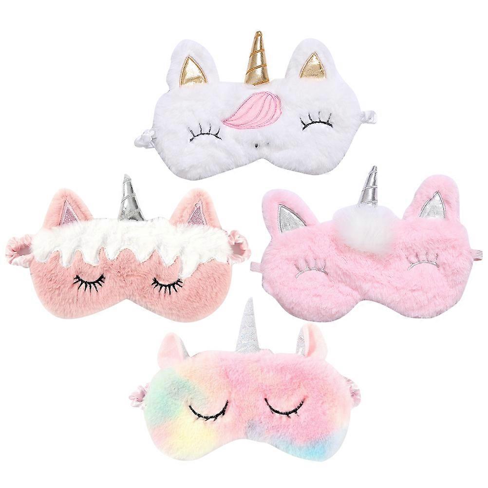 Cartoon Eye Mask for Daily Use Multi-Function Sleep Covers 4Pcs