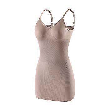 Shapewear Slips For Under Dress Deep V Neck Adjustable Strap Tummy Controls Full Slip Traceless Shaper For Women  color XL