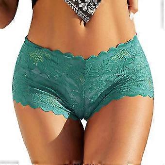 Women Panties Hollow Out Lace Mid Waist Soft Breathable Anti-septic Soilid Color1
