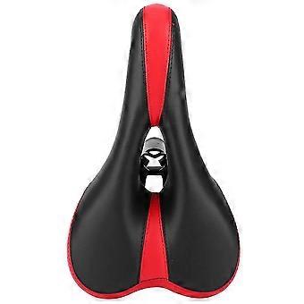 Mountainbike PVC Komfort Rennrad Sattel Fahrrad Verdickung Weicher Sitz (Schwarz & Rot)