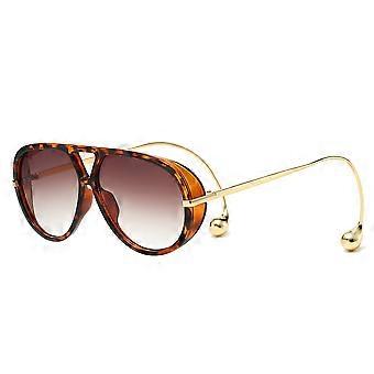 Men's Oversized Aviator Western Style Metal Orange Double Bridge UV400 Women's Sunglasses