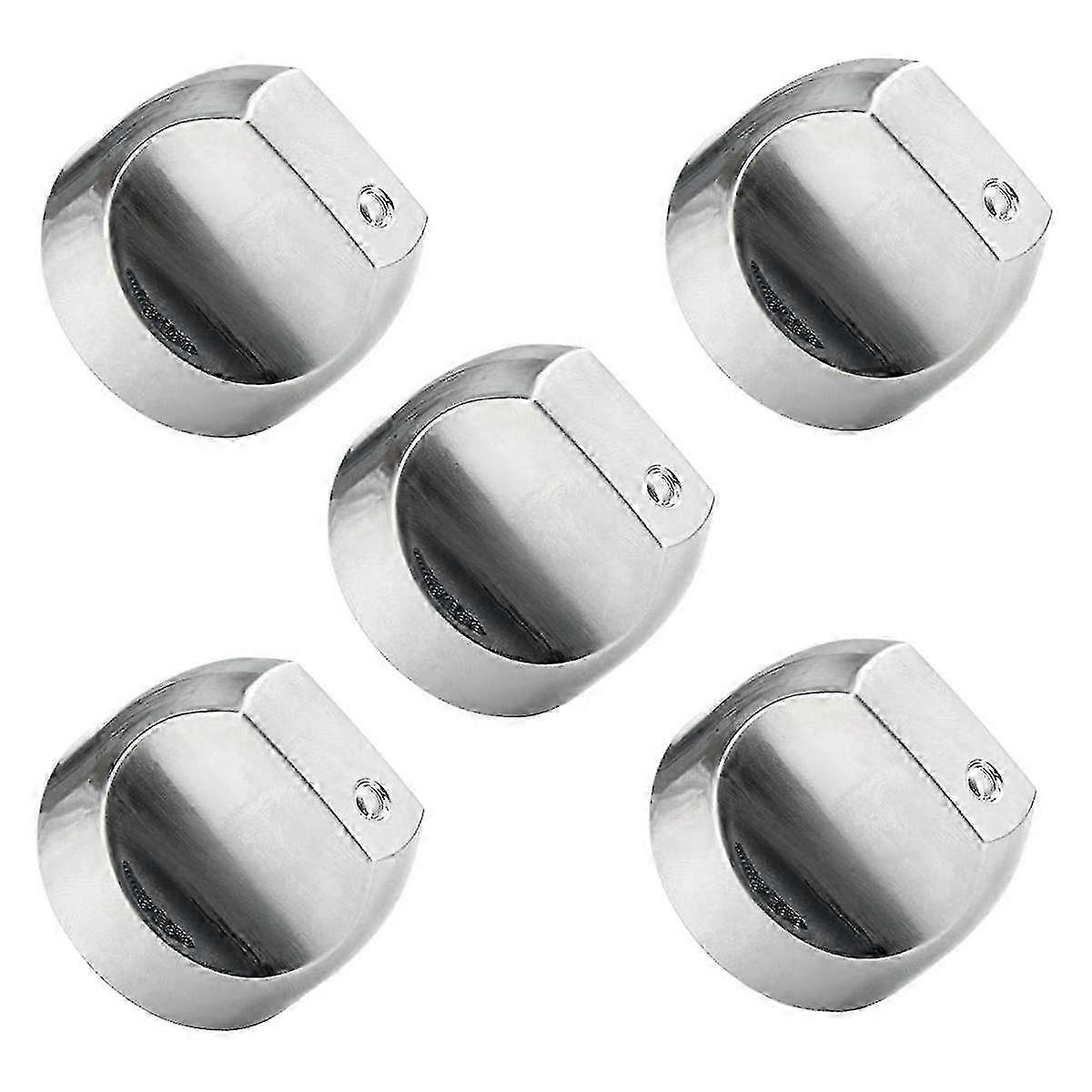 Universal Stove Knobs Replacement - 5-Pack Burner Dial Knobs, Plastic and Metal, Compatible with WB03T10329 WB03X32194