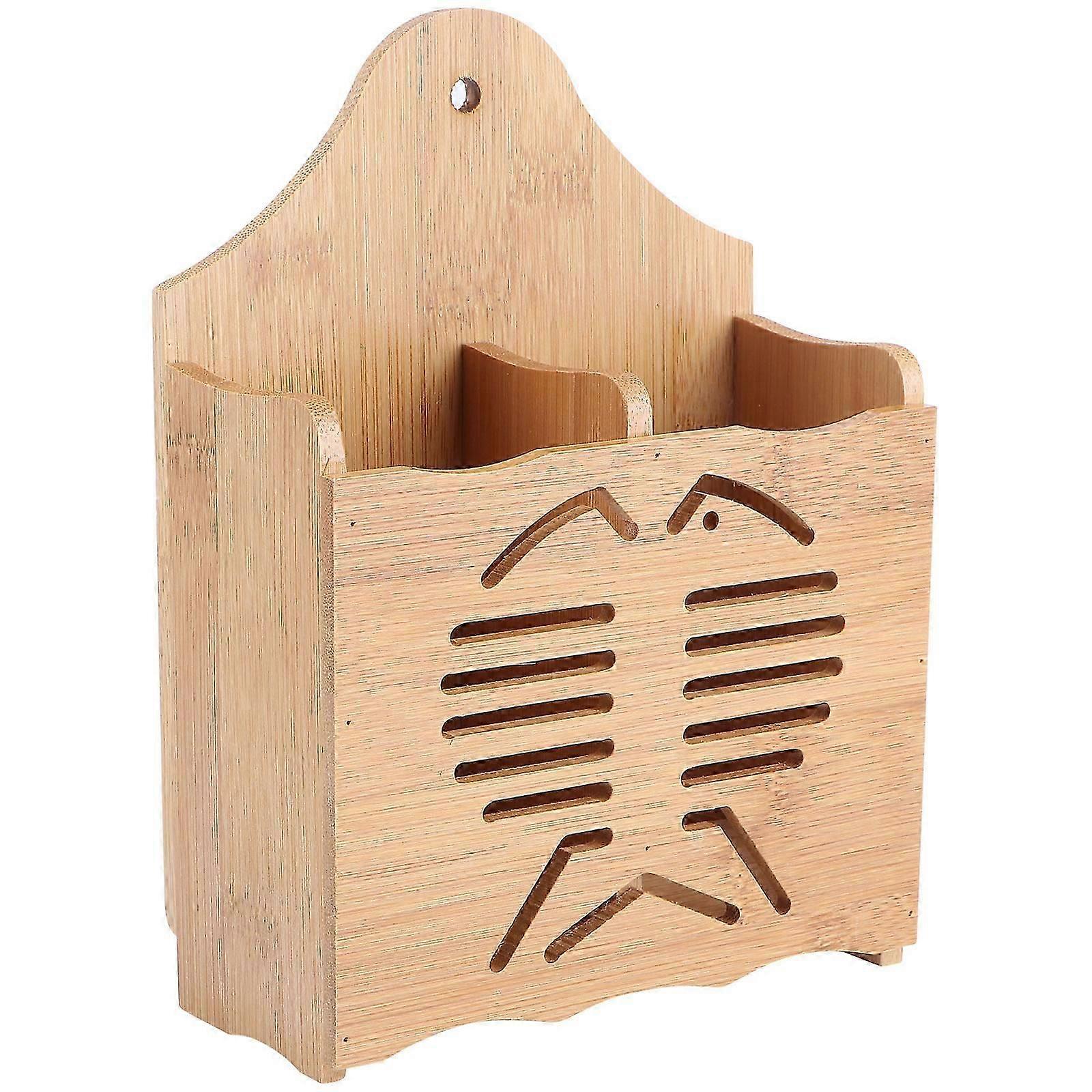 Natural Bamboo Kitchen Utensil Holder, 2-Pack Chopstick Holder Organizer